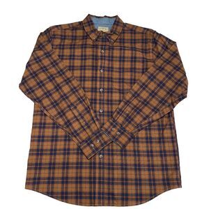 Blue Mountain Mens Brown Plaid‎ Long Sleeve Flannel Size Medium New